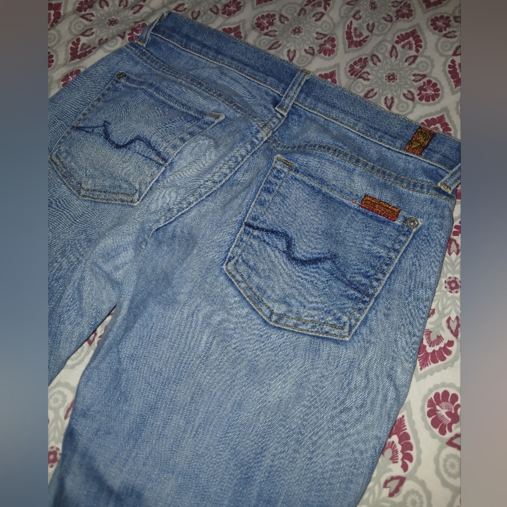 7 For All Mankind Light Blue Straight Leg Jeans